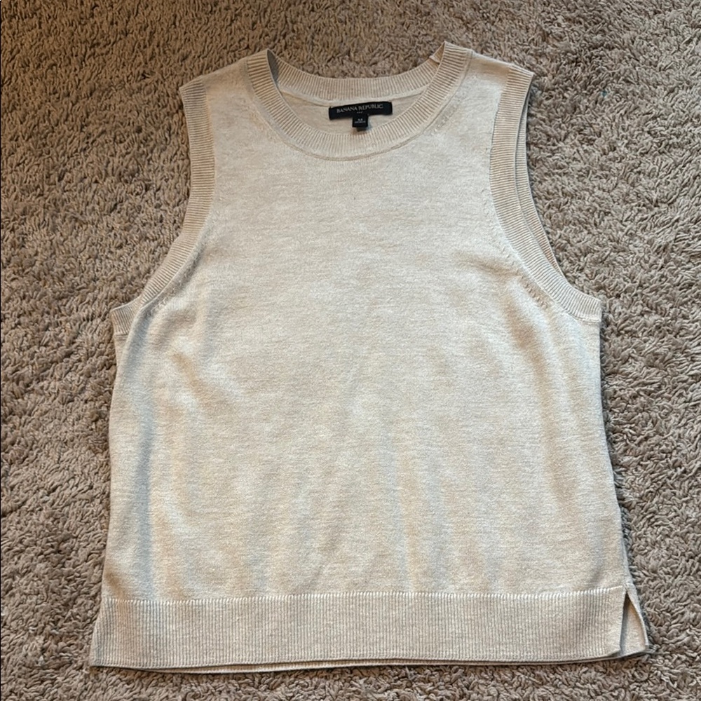 Tan Sleeveless Knit Top
